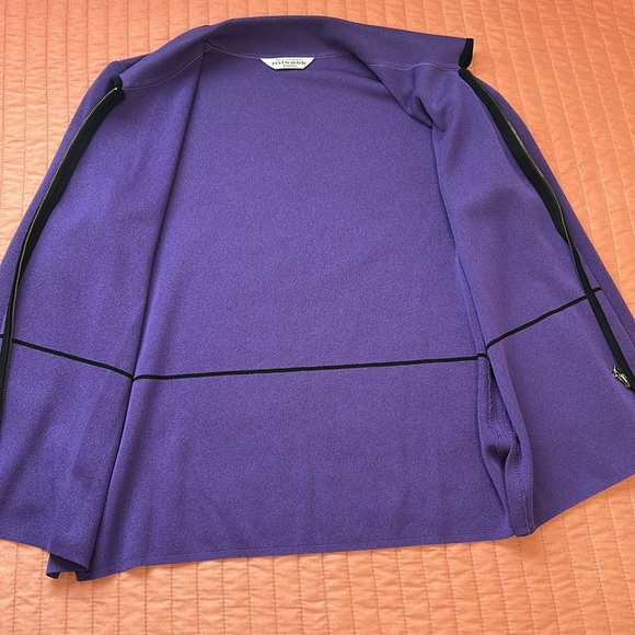 Exclusively Misook Petite Purple Black Stripe Zip Front Jacket size SP - Picture 6 of 15